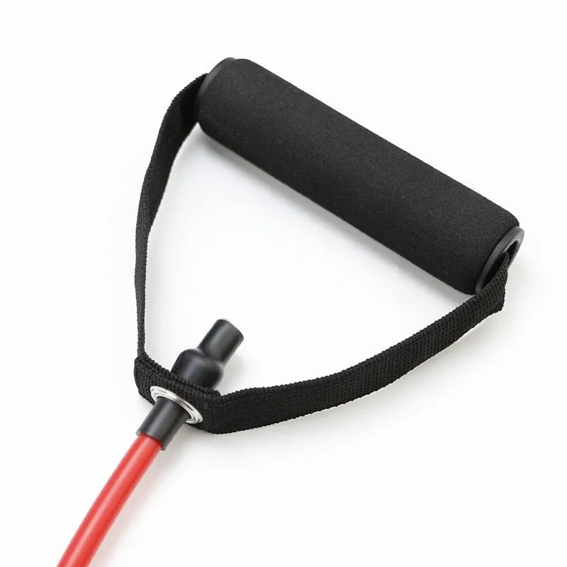 Adjustable chest expander tension rope in five colours representing 10LB to 30LB resistance levels
