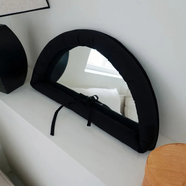 Hanging fabric mirror with cotton padding in modern simple style showing 23x40cm dimensions