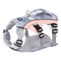 Reflective pet cooling chest strap in light blue colour with adjustable sizing options