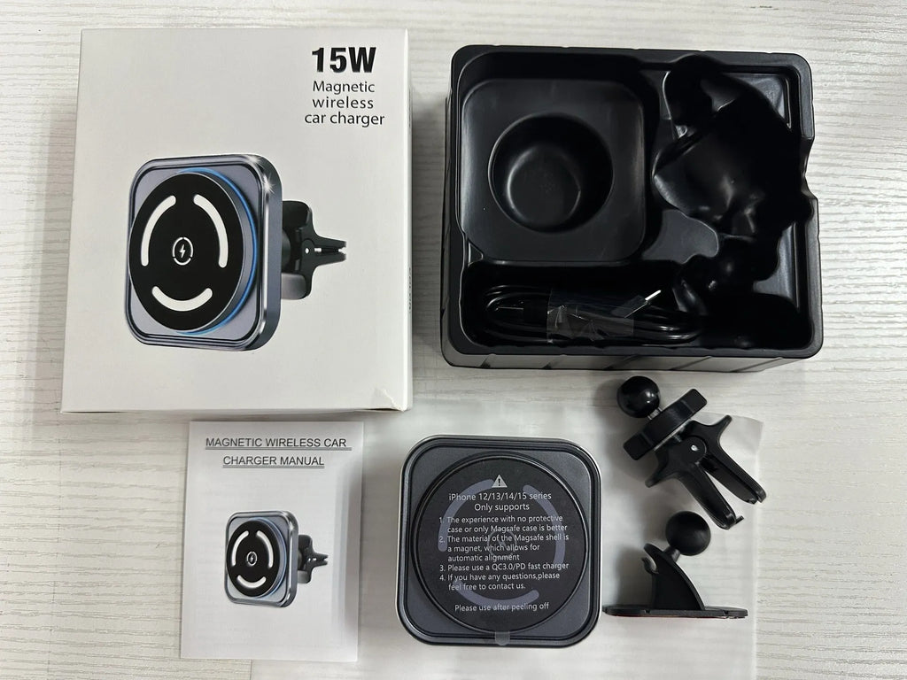 Magnetic car wireless charger holder M69 with USB interface and bracket