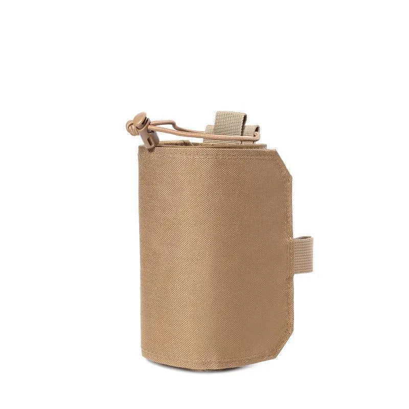 Adjustable Oxford cloth heat-holding bottle cover in black or khaki colour for outdoor sports