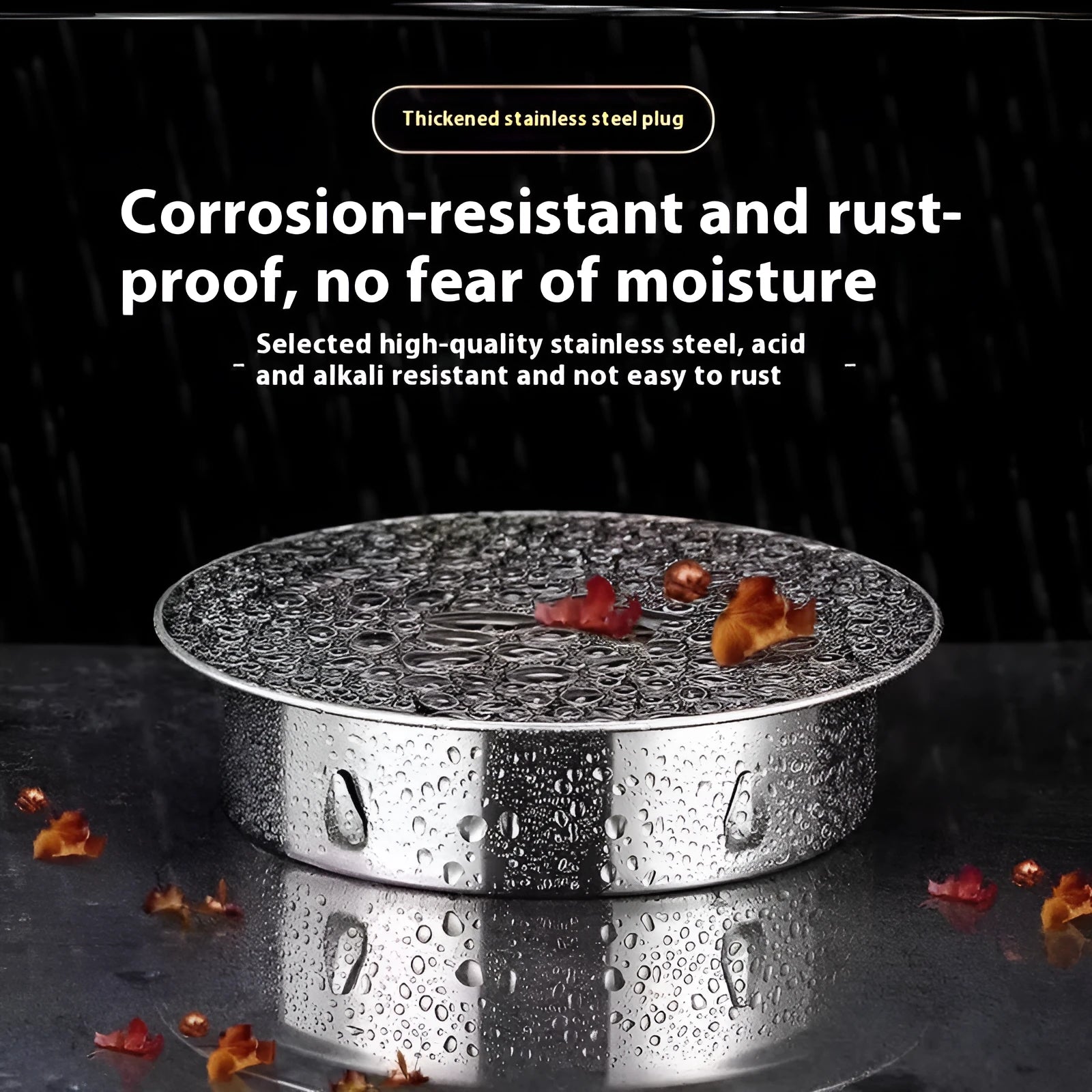 Stainless steel deodorant floor drain seal cover for wastewater pipes