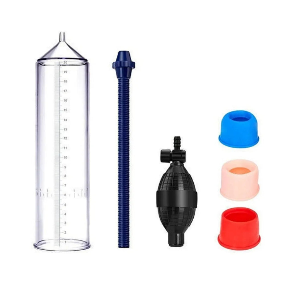 Silicone cover accessory for penis simulator exercise equipment with plastic valve