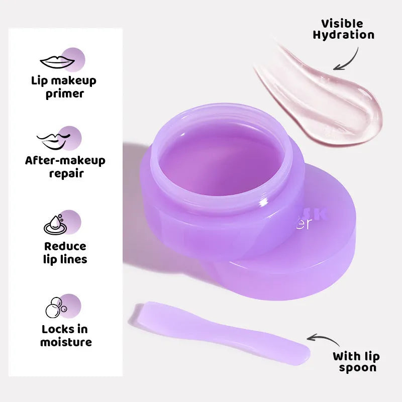 Lip exfoliating balm with gel formula and applicator tools for peel-off treatment