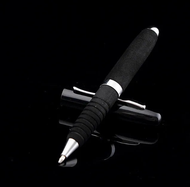 EVA metal cap mini ballpoint pen in silver with choice of seven refill colours.