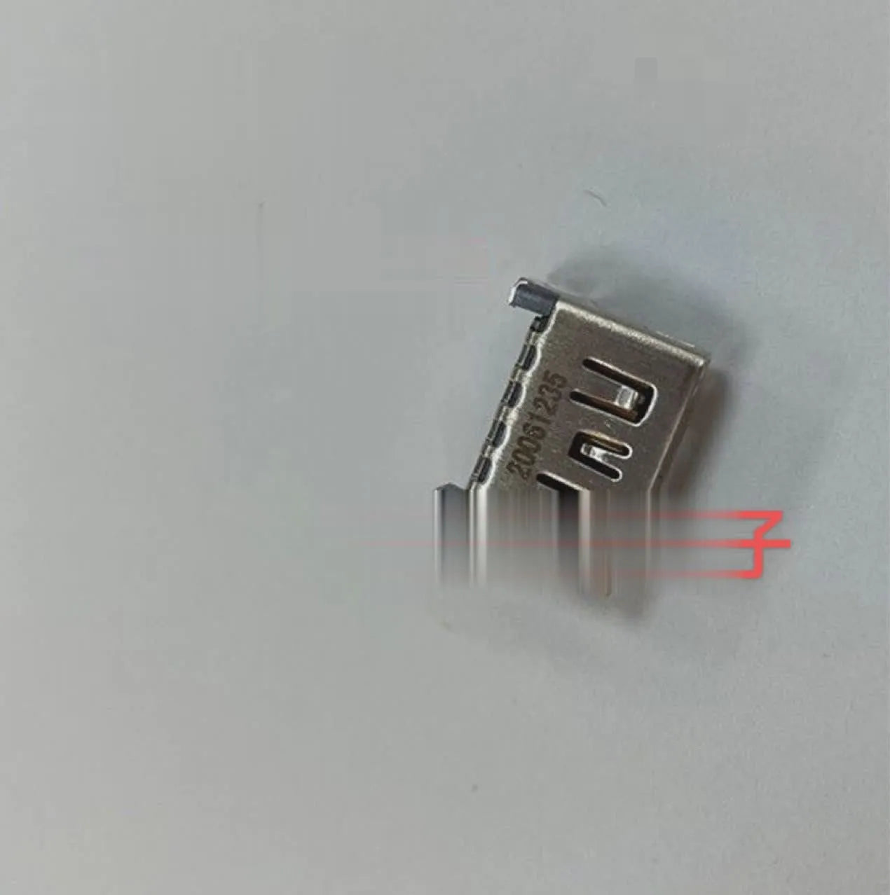 Silver HDMI interface host socket with metal construction for game consoles and computer hardware