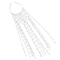 Gold or silver electroplated mesh rhinestone headband with decorative tassel hair accessory