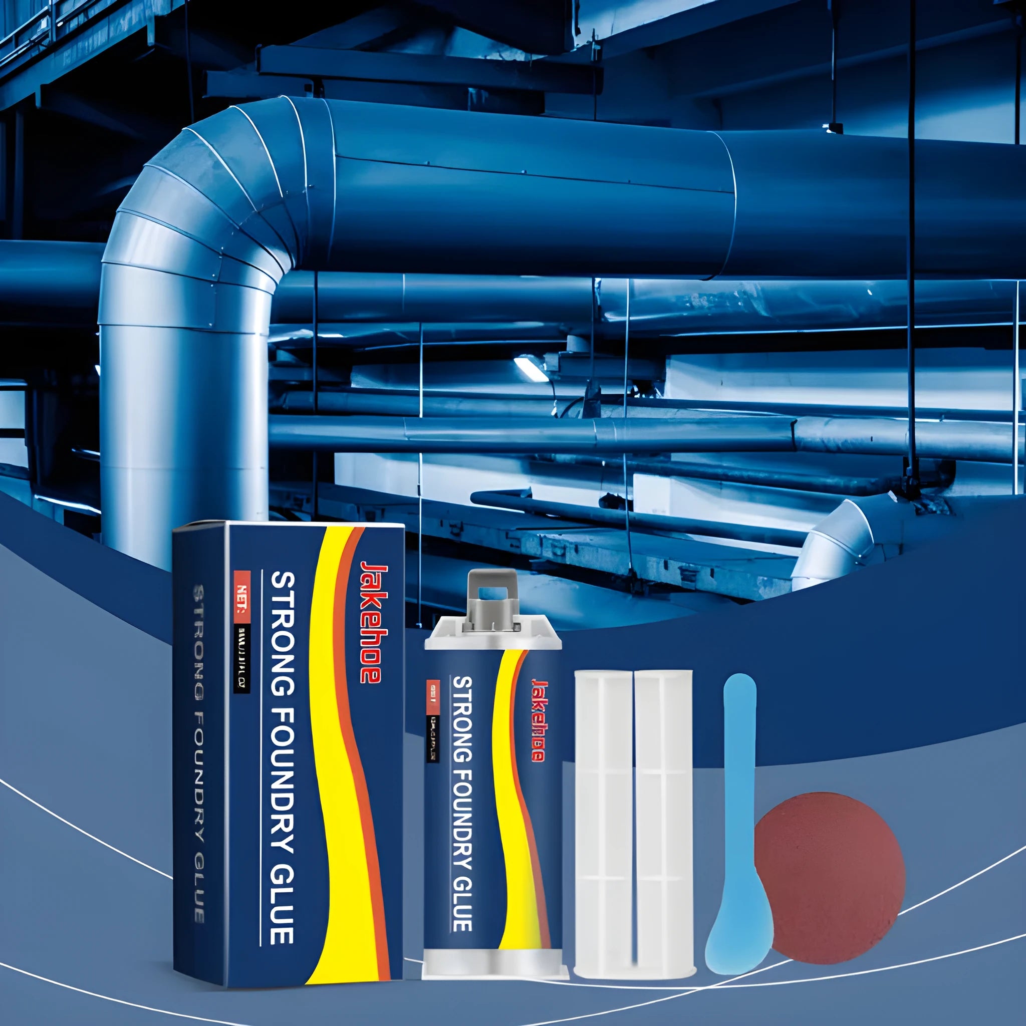 85ml metal sealant epoxy adhesive kit with push rod, scraper, and sandpaper for stainless steel copper aluminum repair