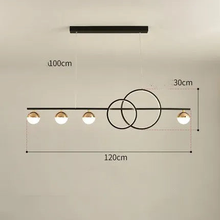 Rectangular aluminium Nordic-style ceiling lamp in black or gold finish with remote control.