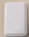 Wireless magnetic power bank in black, blue, green, pink, or white, showing 5000mAh capacity.