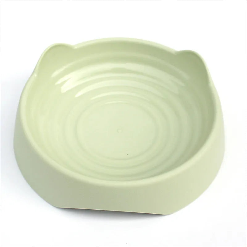 Blue ceramic dog slow feeder bowl with maze pattern for large breed dogs