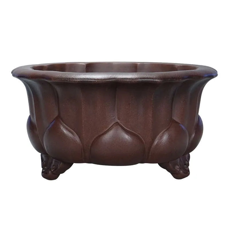 Purple-red antique Chinese classical style flower pot measuring 37x37x20cm for succulents