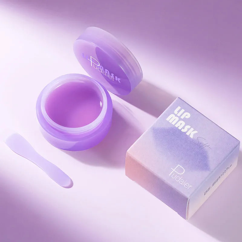 Lip exfoliating balm with gel formula and applicator tools for peel-off treatment