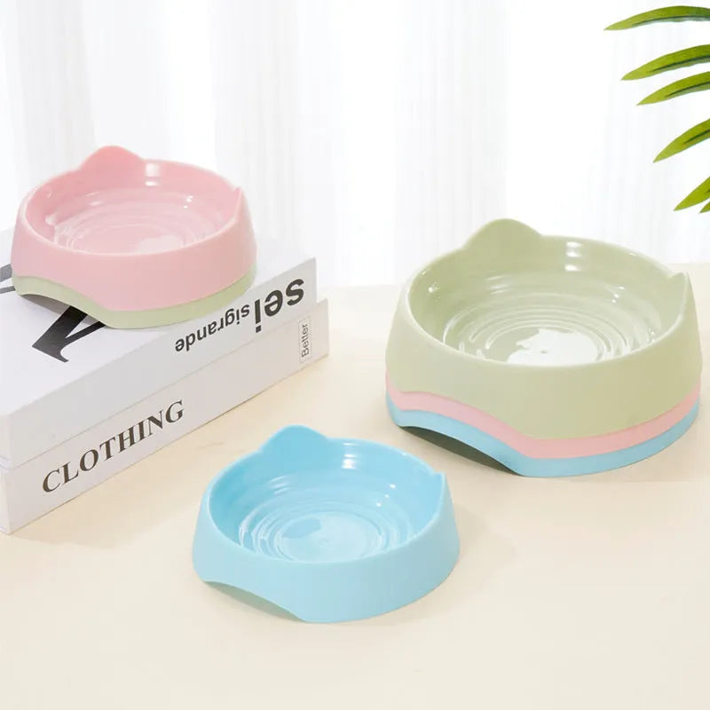 Blue ceramic dog slow feeder bowl with maze pattern for large breed dogs