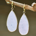 Vintage style women's stone drop earrings with long water design in five colour options