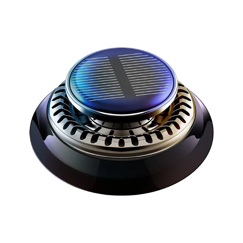 Solar kinetic car air freshener with double ring rotating mechanism in black ocean colour option