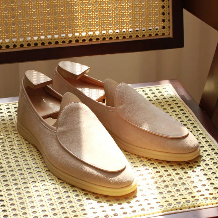 British handmade men's leather loafers in genuine cowhide with TPR sole