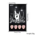 24 black French style nail art pieces with short Almond shape on white background
