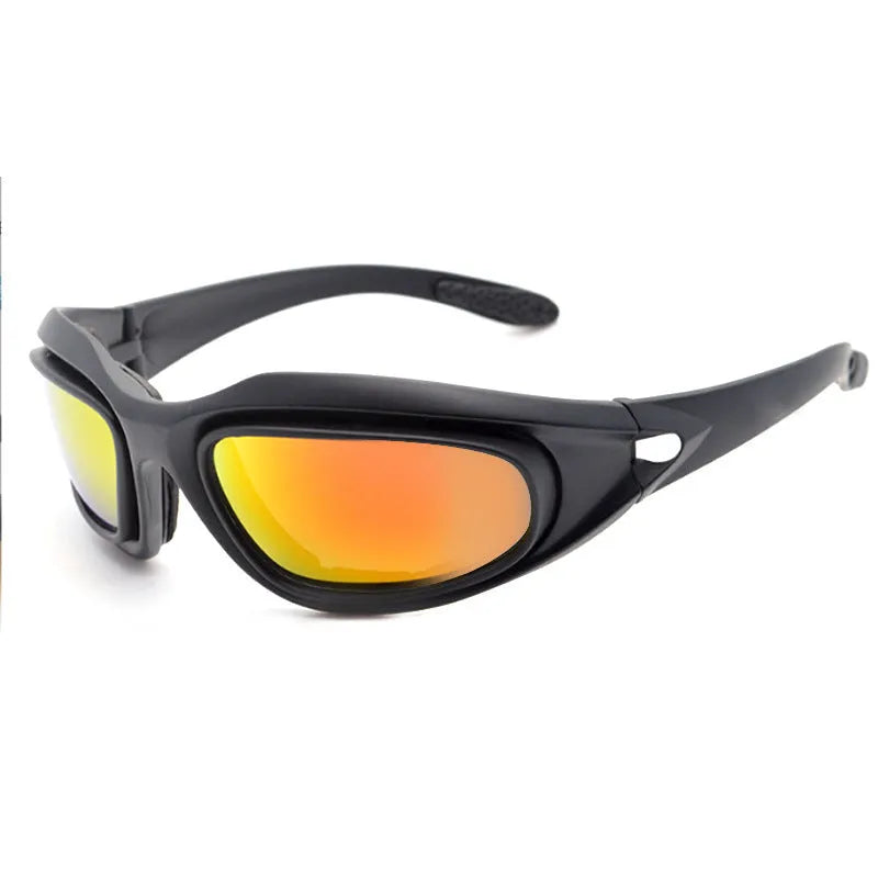 Tactical polarized sunglasses with full rim frame design for outdoor cycling and sports