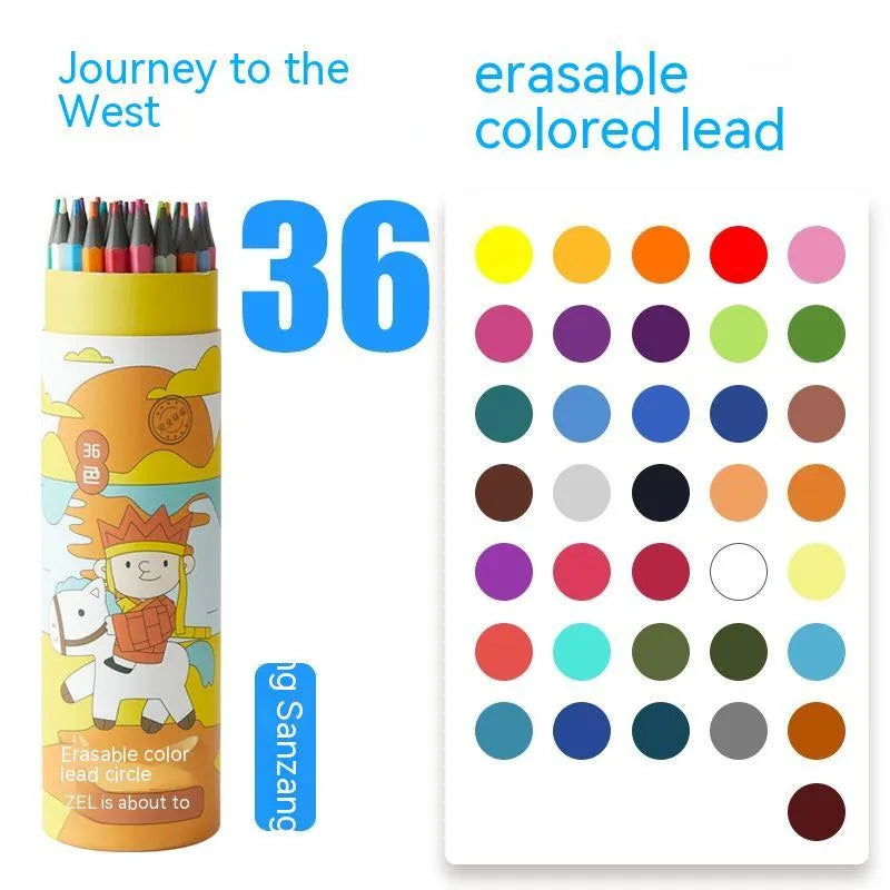 Zhenglin Sports Series colour pencils in paper barrel packaging showing multiple colour lead options