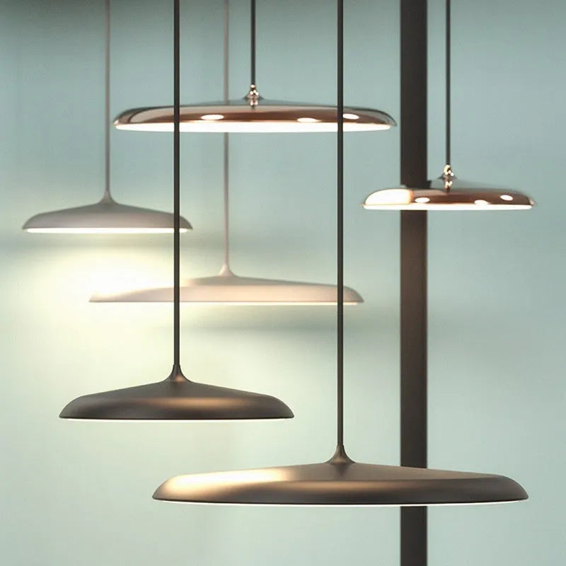 Modern Macaron Flying Saucer Artistic Chandelier with LED Tri Colour Dimming for Dining Room
