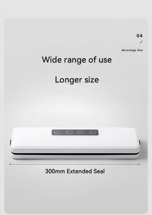 White automatic vacuum sealer with compact design for household food preservation