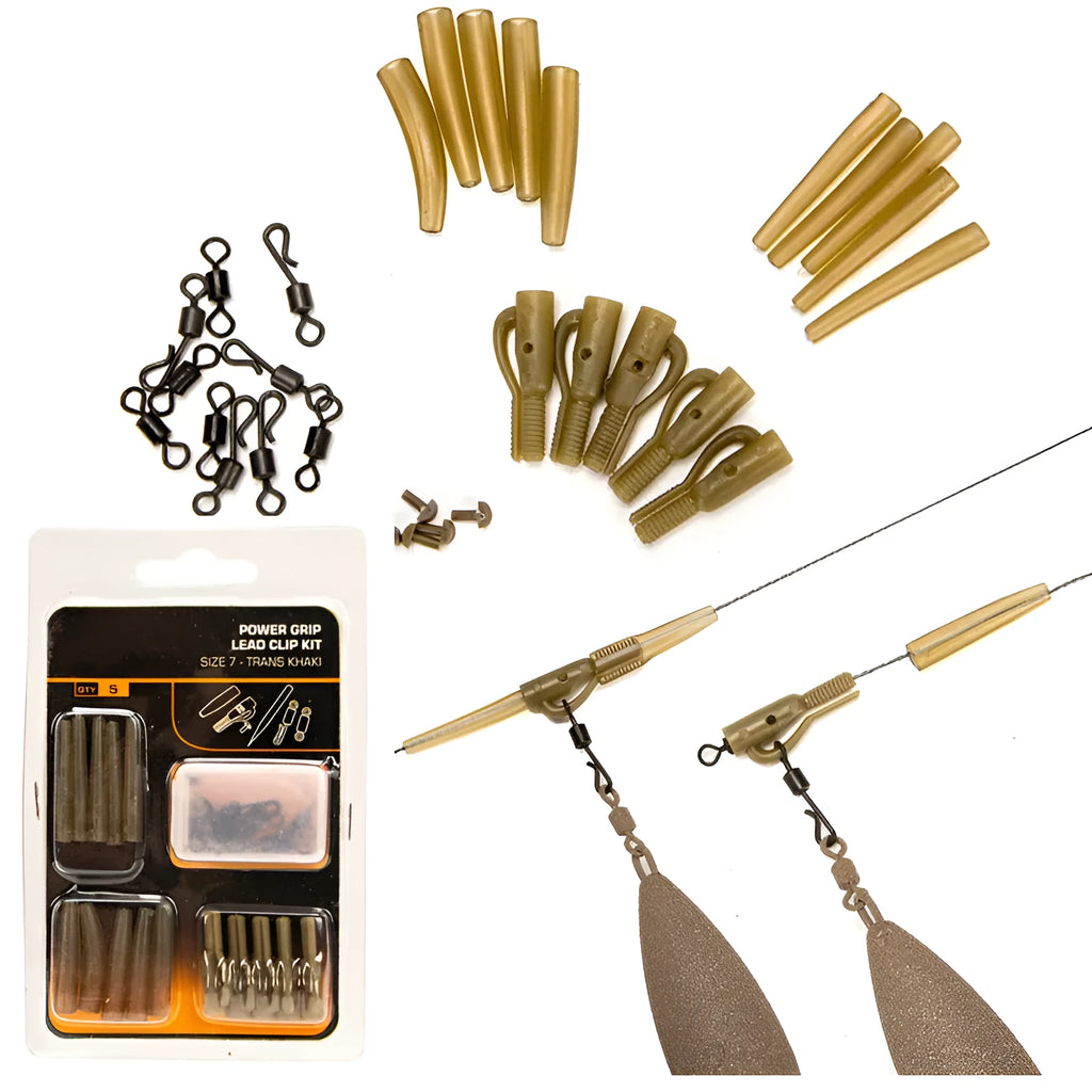 30 piece European carp fishing accessory set with anti-winding pipe threaded hose rotation and screw components