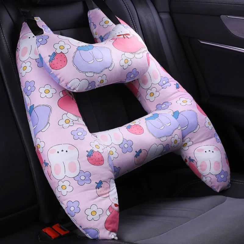 Car headrest neck pillow 55x70cm with printed pattern and pearl cotton filling