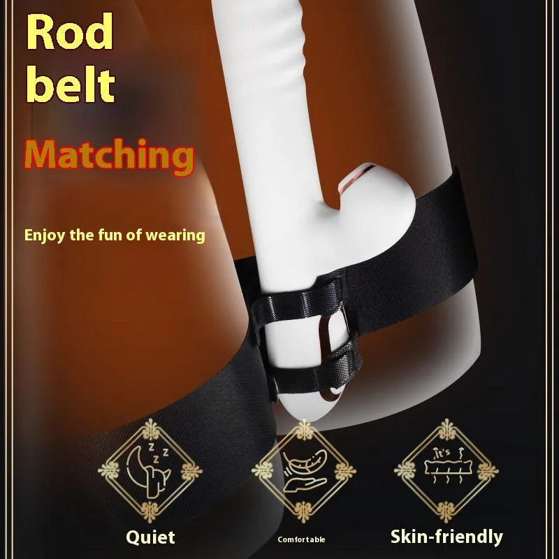 Black knitted belt adult toy strap harness for hands-free use