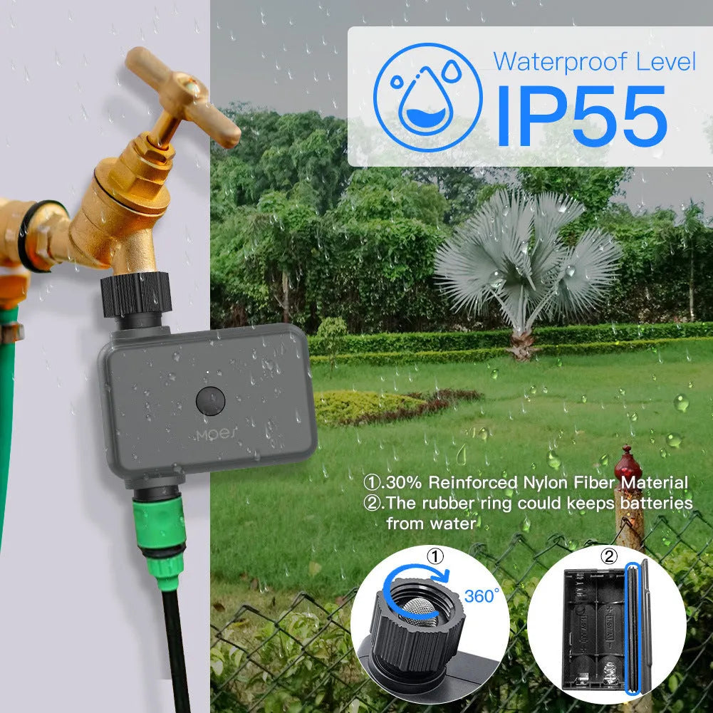 Smart Bluetooth garden sprinkler timer with smartphone app control for remote watering
