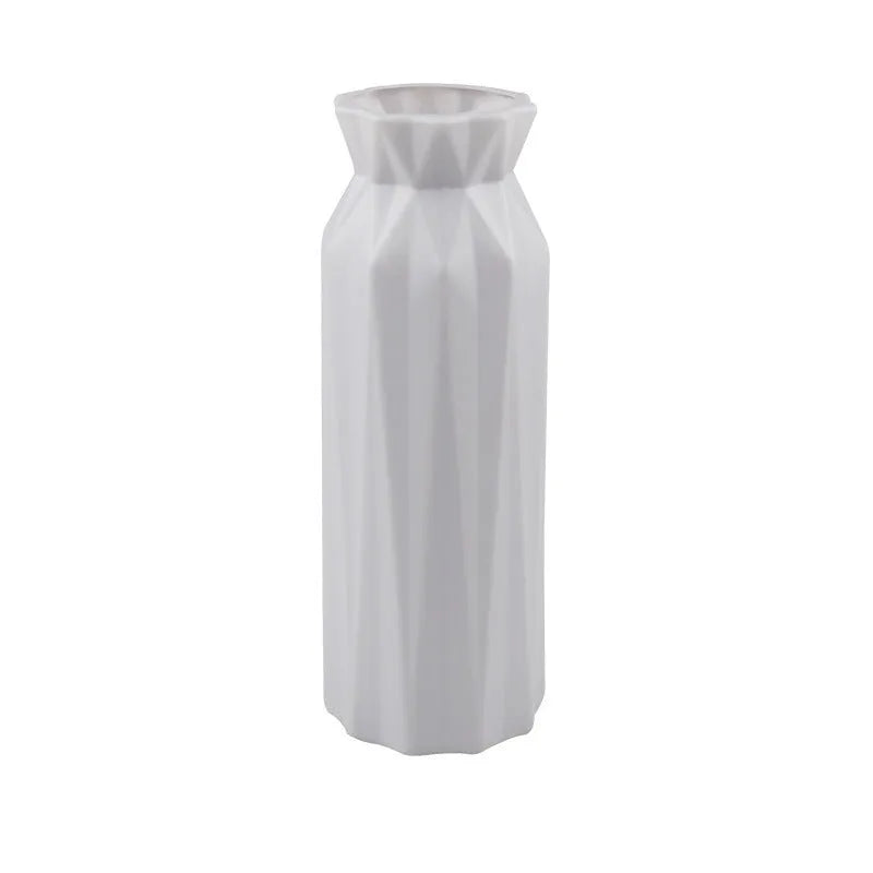 Green melamine plastic vase with 7.2 cm base diameter for desktop or floor floral displays