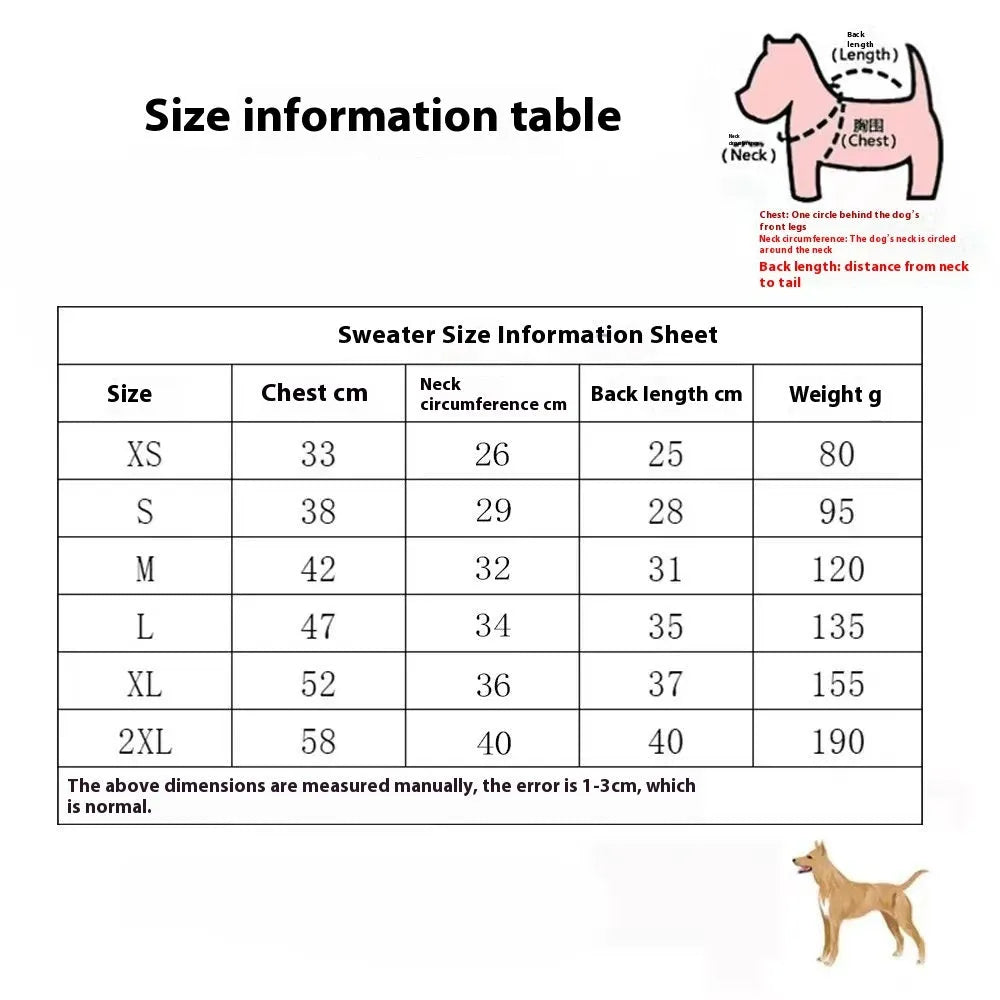 Wool dog sweater in European American style for autumn and winter wear