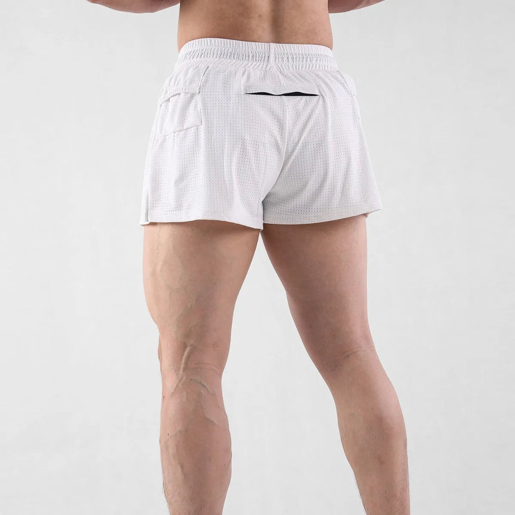 Men's black nylon quick-dry shorts for summer sports and casual wear