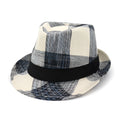 Blue and black polyester sun hat with bell crown for outdoor travel