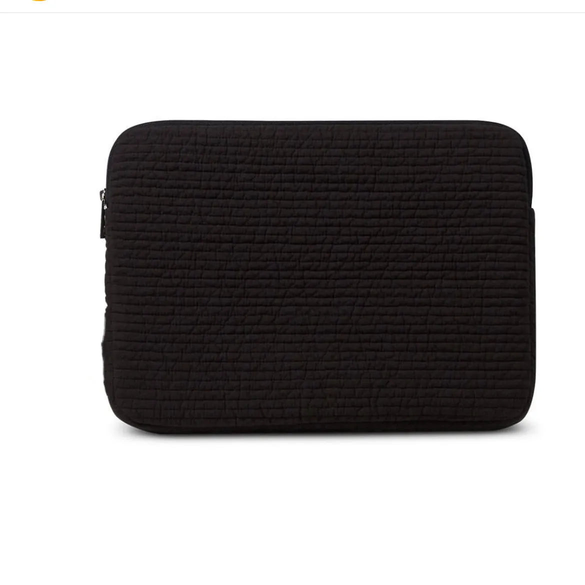 Black and white cotton clutch-style anti-seismic laptop bag for tablet protection.