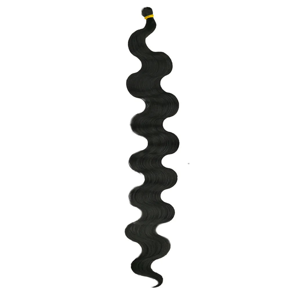 24-inch wine red big wave synthetic wig with braided texture on display