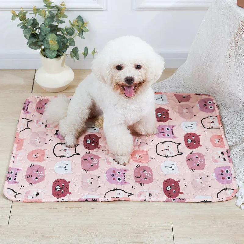 Reusable washable pet urine pad with animal pattern and waterproof gasket construction