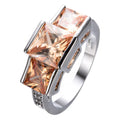 Copper electroplated colourful ring ornament in geometric design showing multiple colour options