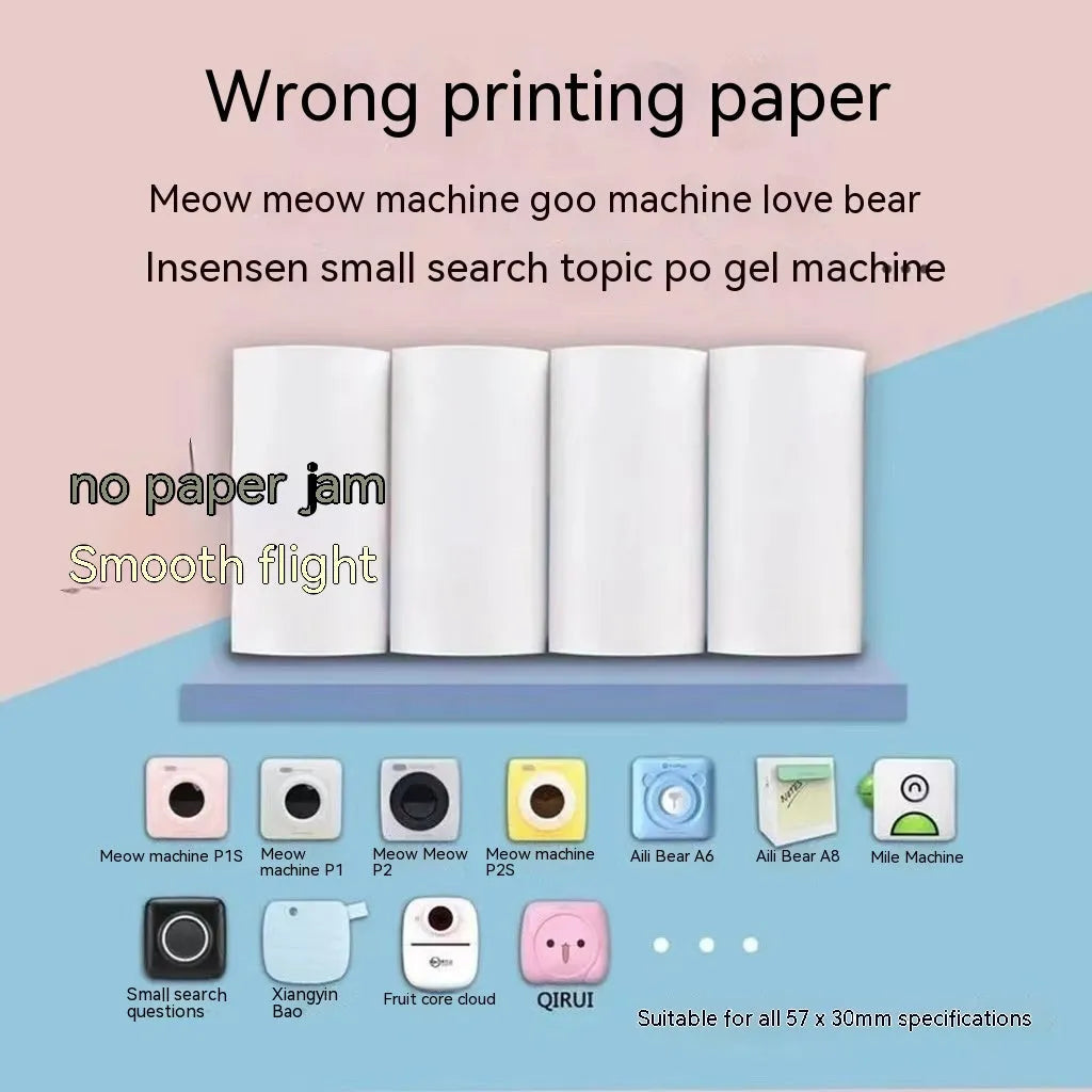 Three rolls of 57mm wide thermal paper in a box for student and cash register printers.