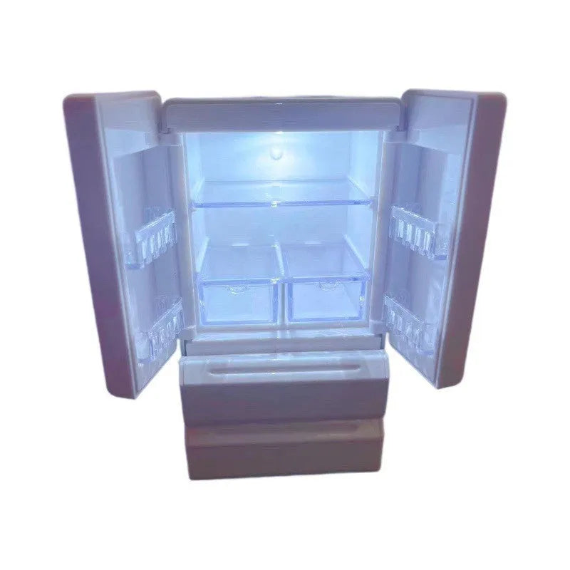 White plastic miniature candy toy model with lighting feature showing detailed candy design