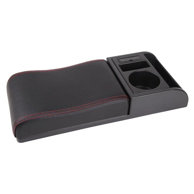 Universal plastic car armrest cover with height adjustment in multiple colour and texture options