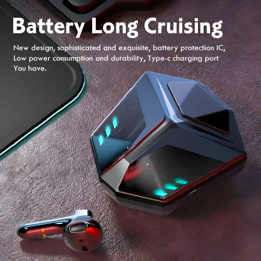 Wireless Bluetooth gaming headset with compact ABS design and noise reduction technology