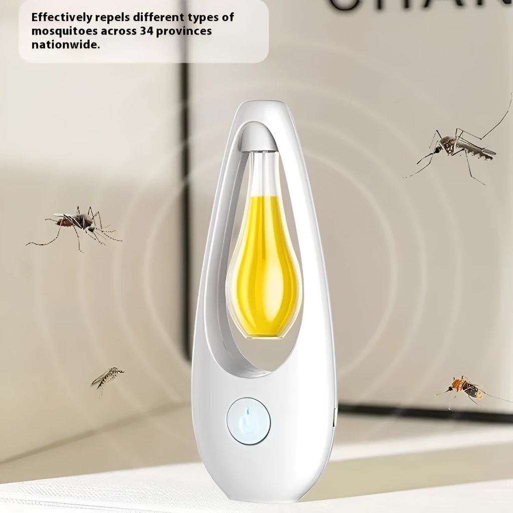 Ultrasonic aroma diffuser and mosquito repellent device with essential oil or repellent liquid bottle