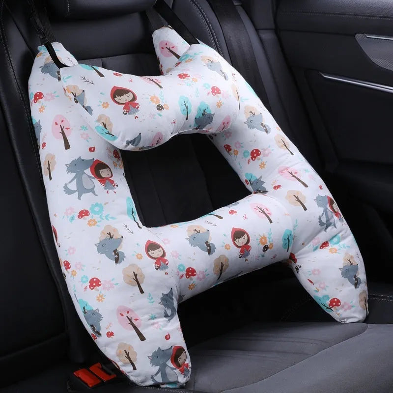 Car headrest neck pillow 55x70cm with printed pattern and pearl cotton filling