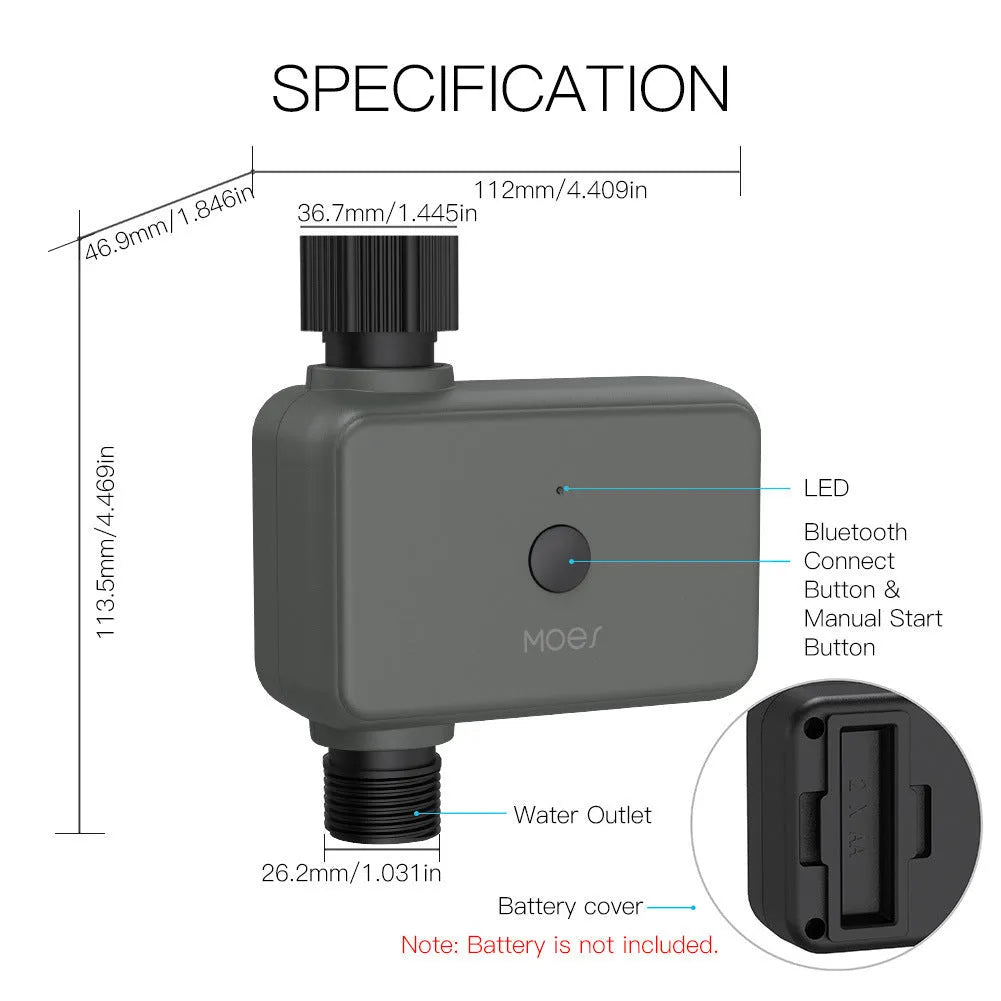 Smart Bluetooth garden sprinkler timer with smartphone app control for remote watering