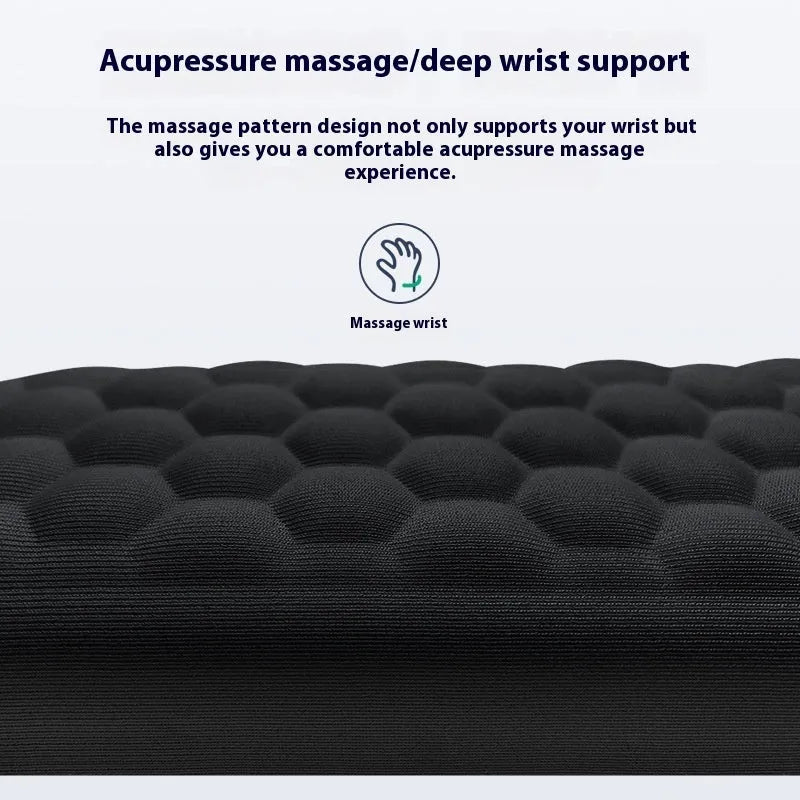 Memory cotton wrist pad for computer use in black or grey with cloth or leather options