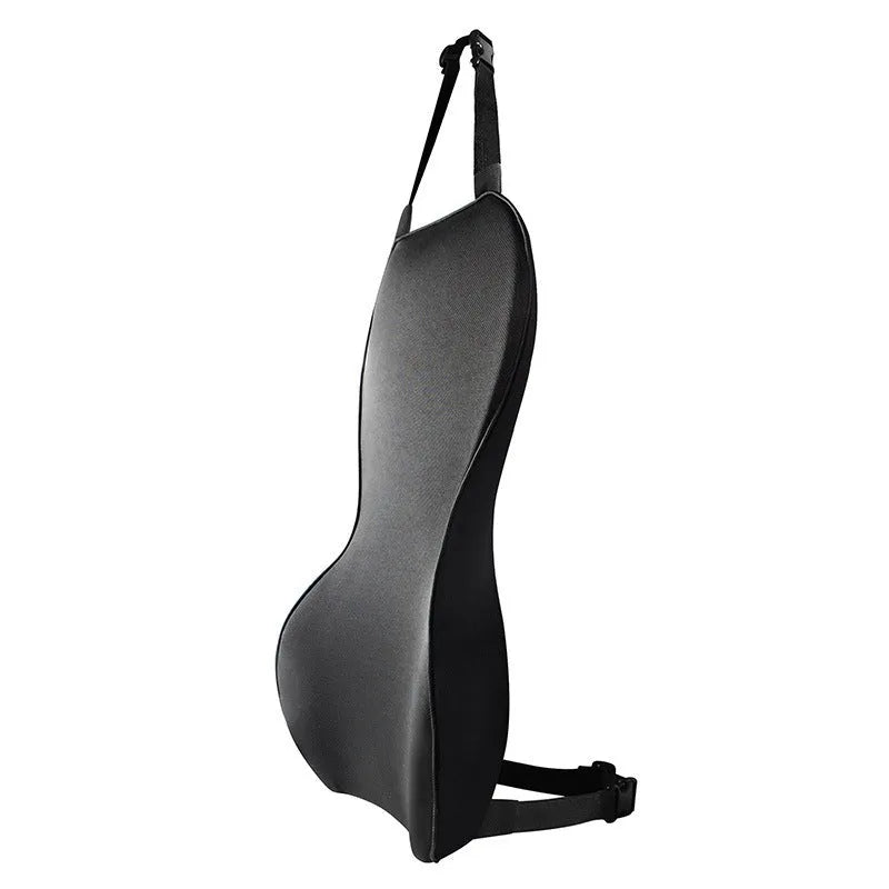 Memory cotton car lumbar support cushion with polyester cover in solid colour