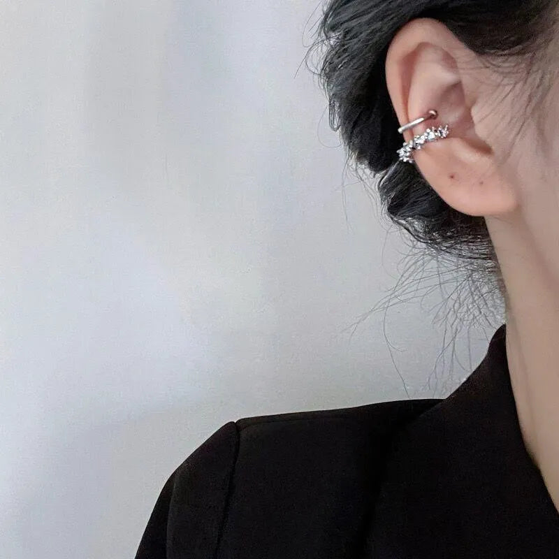Geometric irregular frosty ear clip earrings in B4710 colour tone