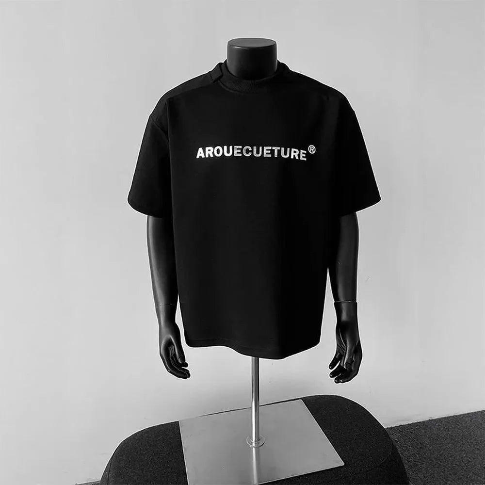 Men's white cotton short sleeve pullover shirt with regular sleeves on hanger