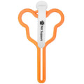 Dog poop bag holder with hands-free clip and adjustable Velcro strap in random colour selection